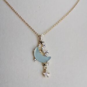 Blue Moon & Star Pendant Necklace